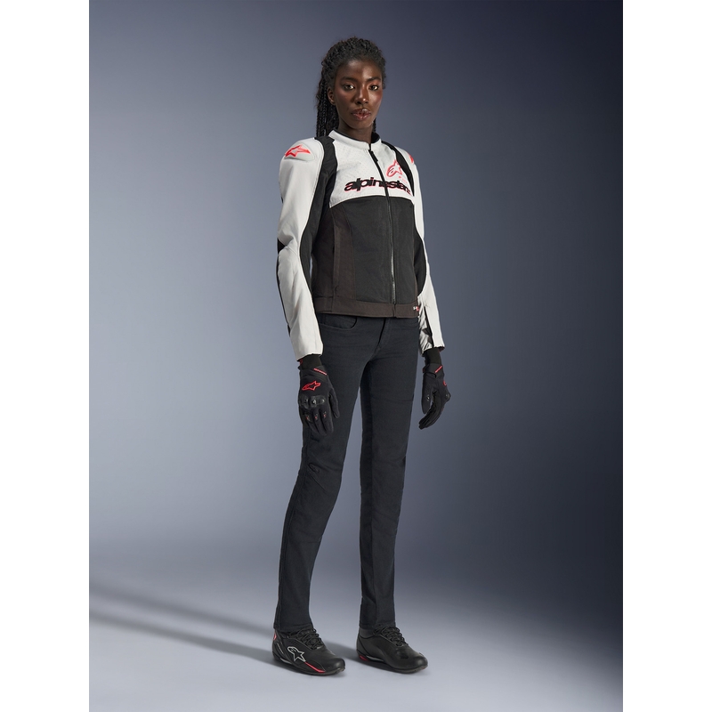 Alpinestars Stella SMX Air dames motorjas lichtgrijs-zwart-roze