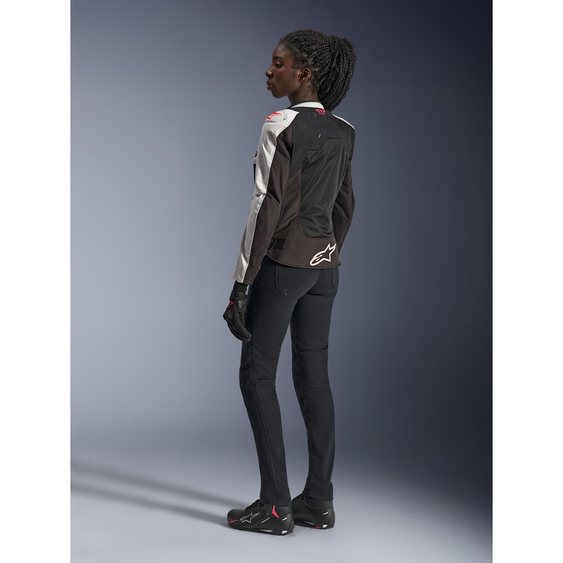 Alpinestars Stella SMX Air dames motorjas lichtgrijs-zwart-roze