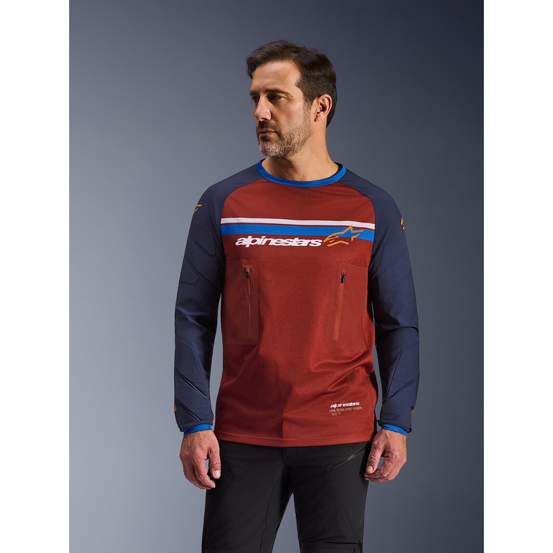 Alpinestars Maxdura Dual oranje-donkerblauwe motorcrossjersey