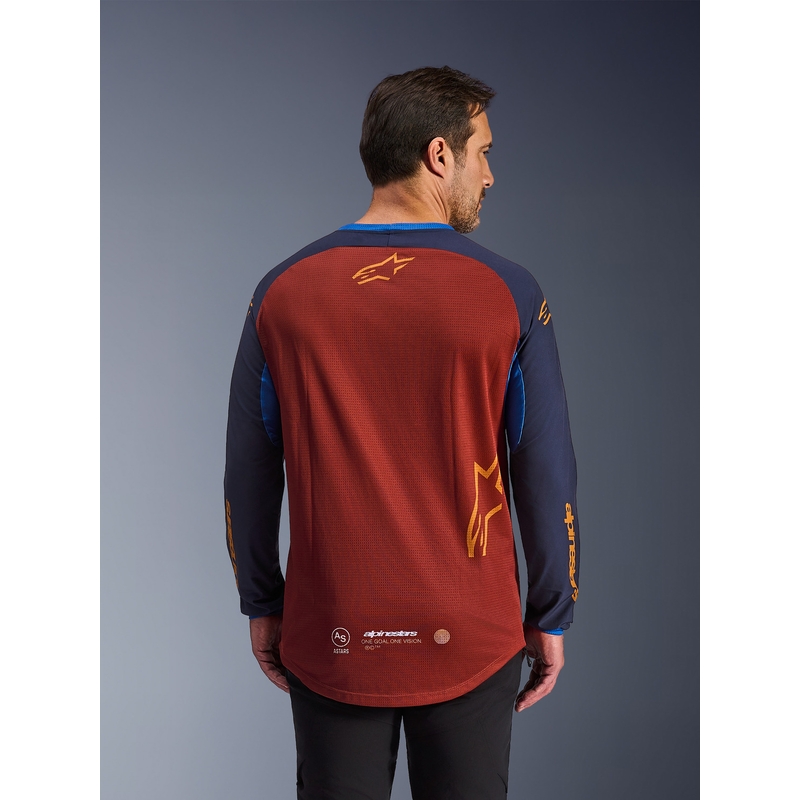 Alpinestars Maxdura Dual oranje-donkerblauwe motorcrossjersey