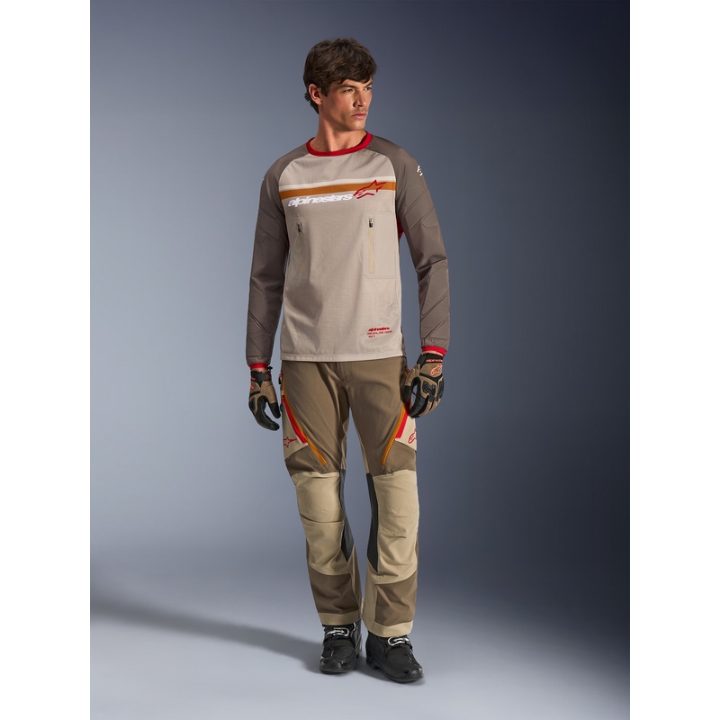Alpinestars Maxdura Dual motorcrossshirt bruin-oranje