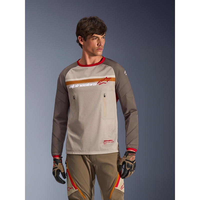 Alpinestars Maxdura Dual motorcrossshirt bruin-oranje