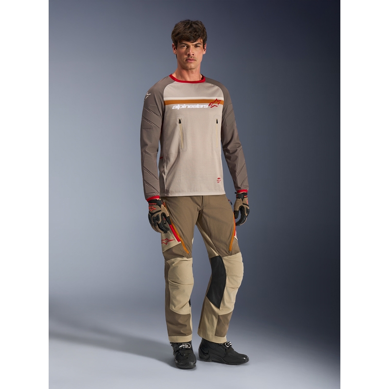 Alpinestars Maxdura Dual motorcrossshirt bruin-oranje