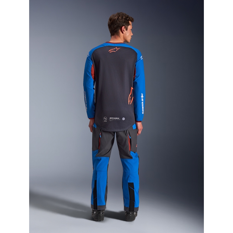 Alpinestars Maxdura Dual motorcrossshirt donkergrijs-blauw-oranje