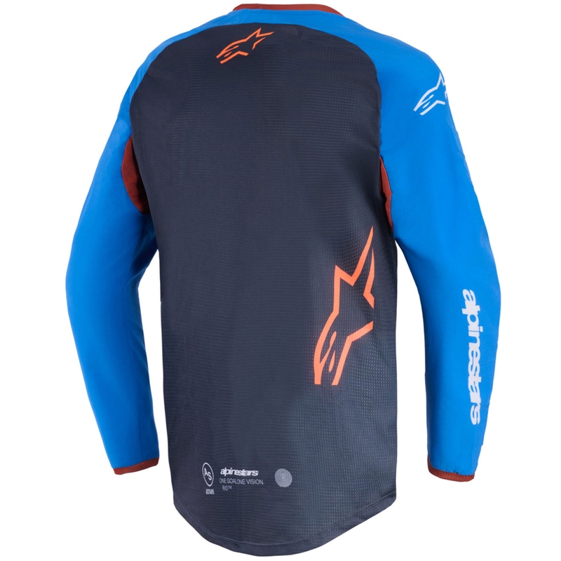 Alpinestars Maxdura Dual motorcrossshirt donkergrijs-blauw-oranje