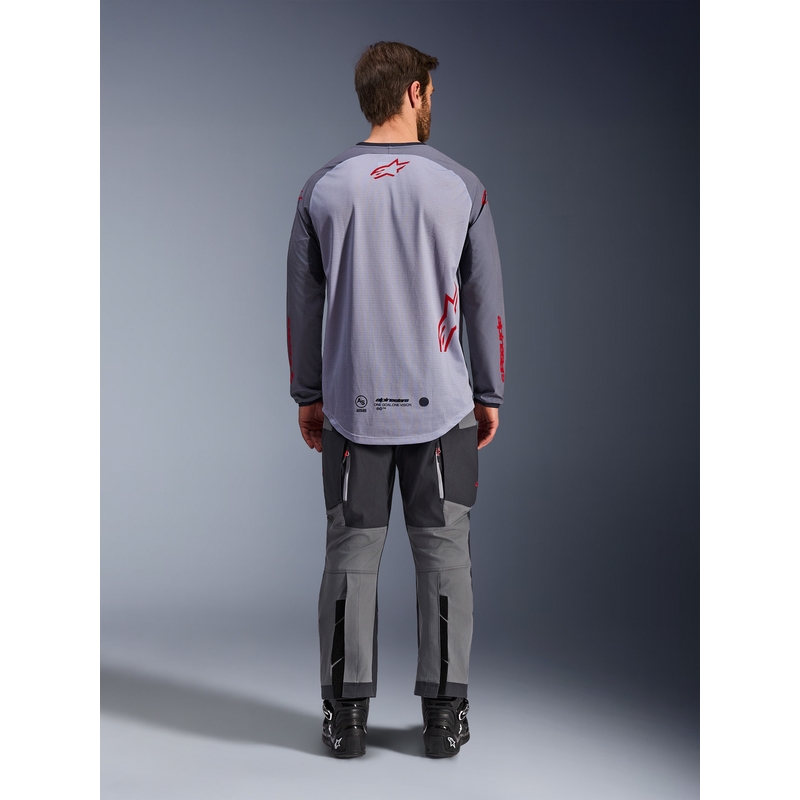 Alpinestars Maxdura Dual motorcrossshirt lichtgrijs-donkergrijs-oranje