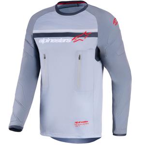 Alpinestars Maxdura Dual motorcrossshirt lichtgrijs-donkergrijs-oranje