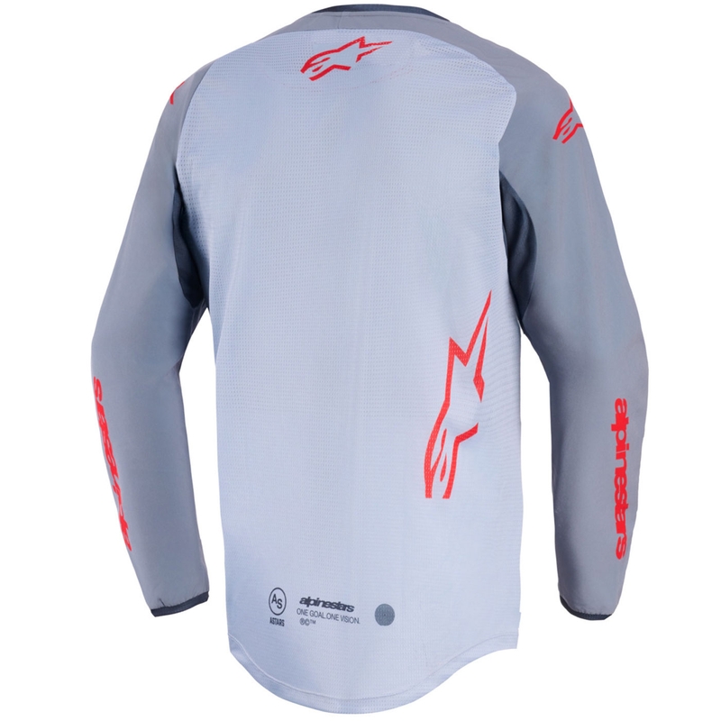 Alpinestars Maxdura Dual motorcrossshirt lichtgrijs-donkergrijs-oranje