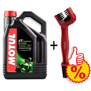 Motul 5100 Ester 10W-40 4L Olieset + Kettingreinigingsborstel