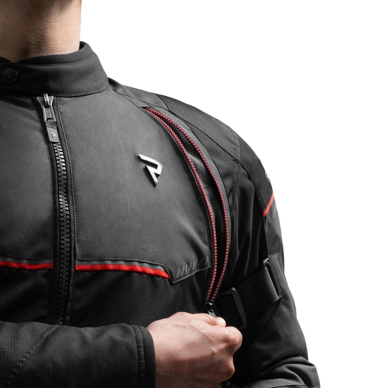 Rebelhorn Swift motorjas zwart-donkergrijs-rood