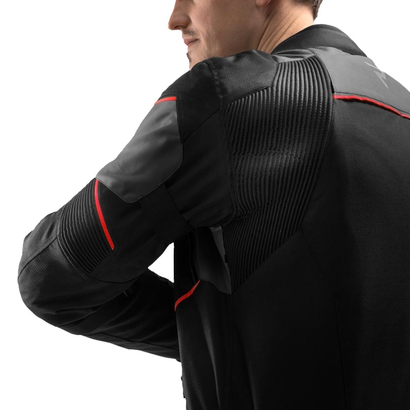 Rebelhorn Swift motorjas zwart-donkergrijs-rood