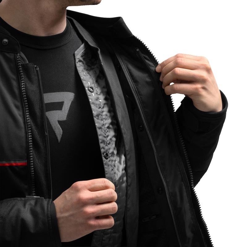 Rebelhorn Swift motorjas zwart-donkergrijs-rood