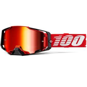 Motocrossbril 100% Armega Rood met rood plexiglas