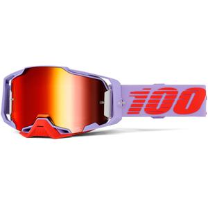 100% Armega Fausto motorcrossbril met rood plexiglas