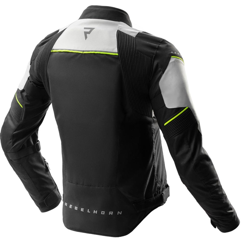 Rebelhorn Swift motorjas lichtgrijs-fluor geel