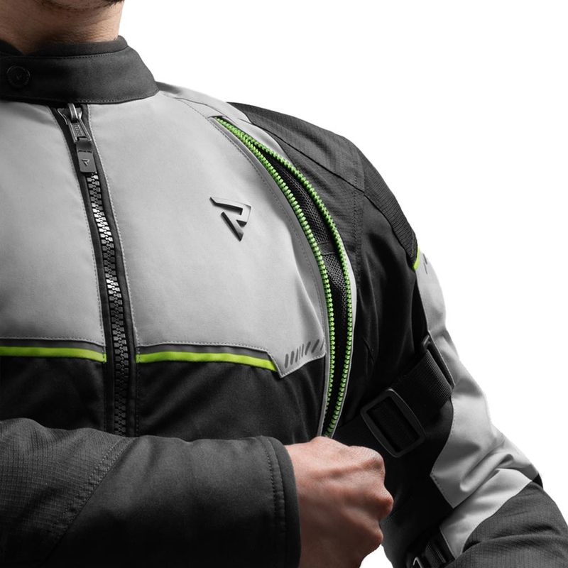 Rebelhorn Swift motorjas lichtgrijs-fluor geel