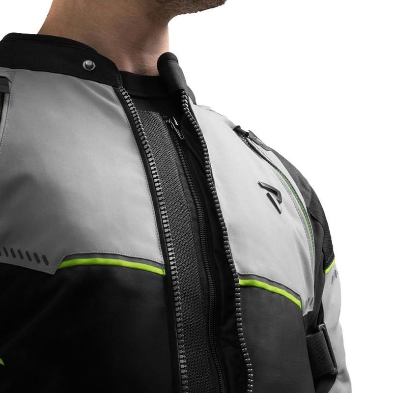 Rebelhorn Swift motorjas lichtgrijs-fluor geel