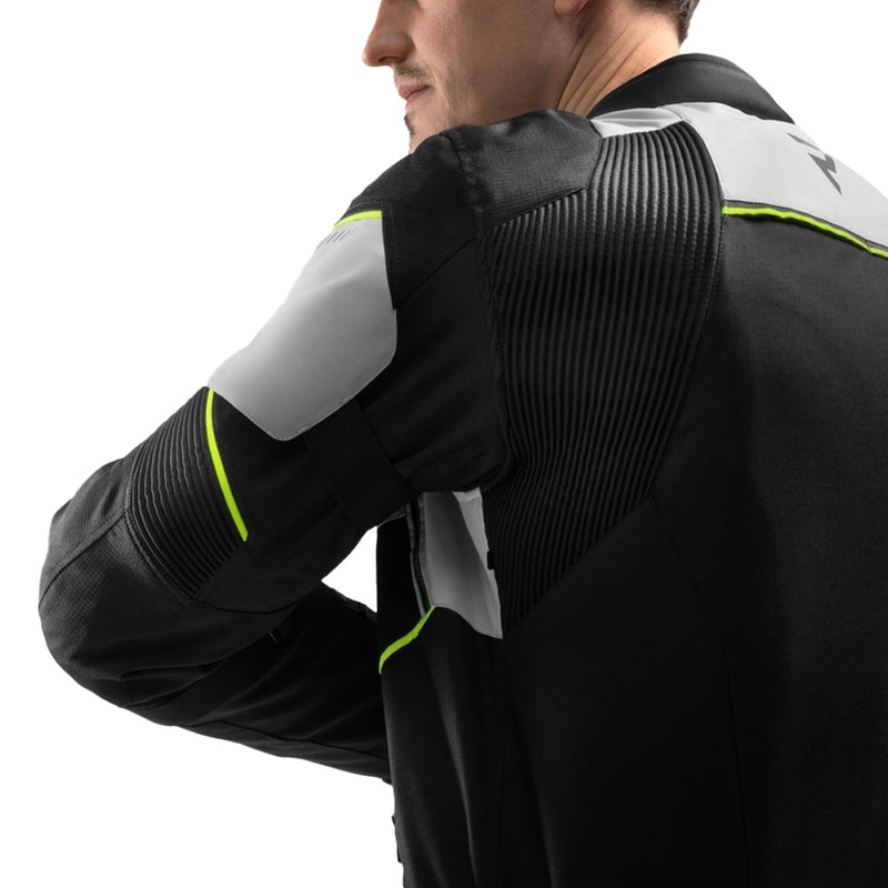 Rebelhorn Swift motorjas lichtgrijs-fluor geel