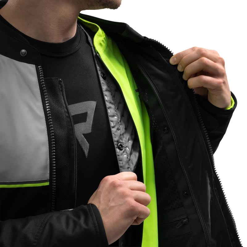 Rebelhorn Swift motorjas lichtgrijs-fluor geel