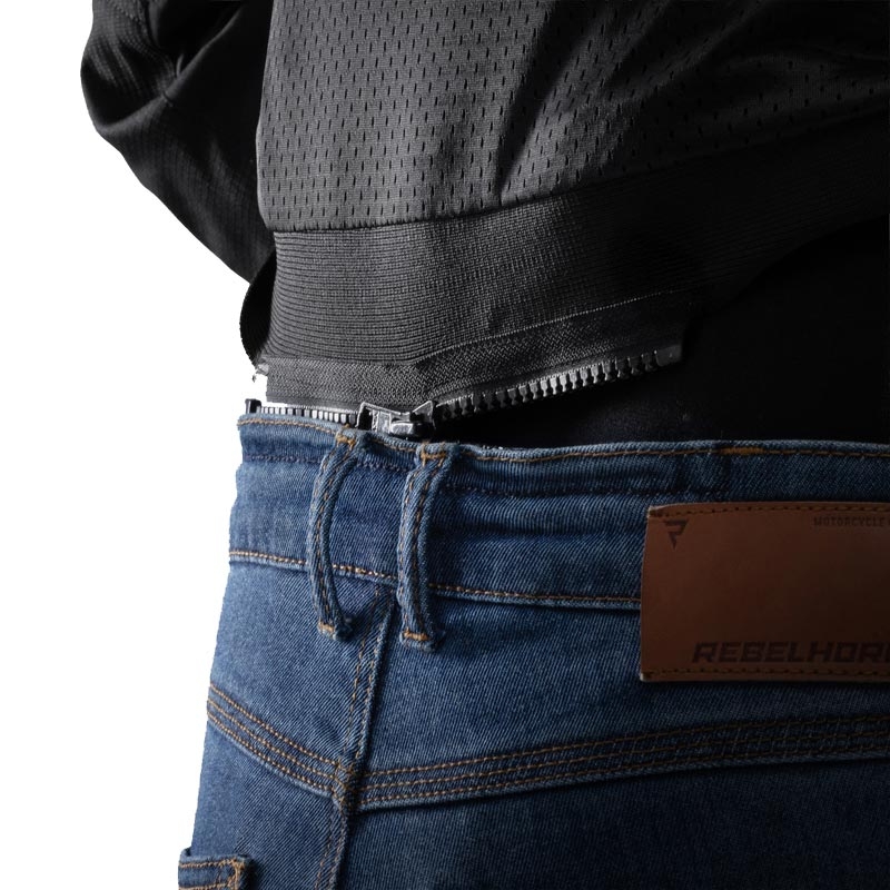 Rebelhorn Swift motorjas lichtgrijs-fluor geel