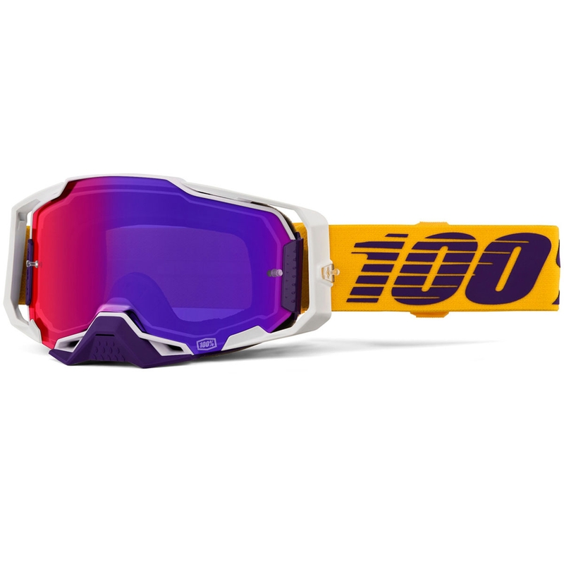 Motocrossbril 100% Armega Difenbak met paars plexiglas