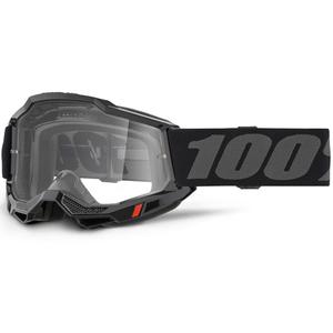 Motocrossbril 100% ACCURI 2 OTG zwart met transparant plexiglas