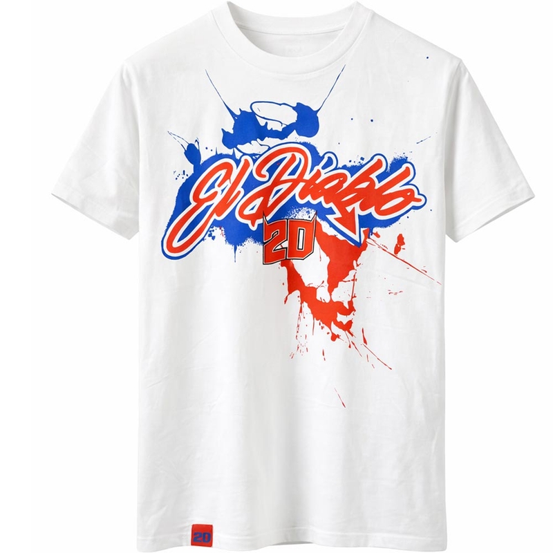 T-shirt Ducati Fabio Quartararo 20 Kleurrijk Patroon wit