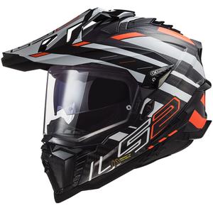 Enduro Helm LS2 MX701 Explorer C Edge 06 zwart-grijs-fluor oranje