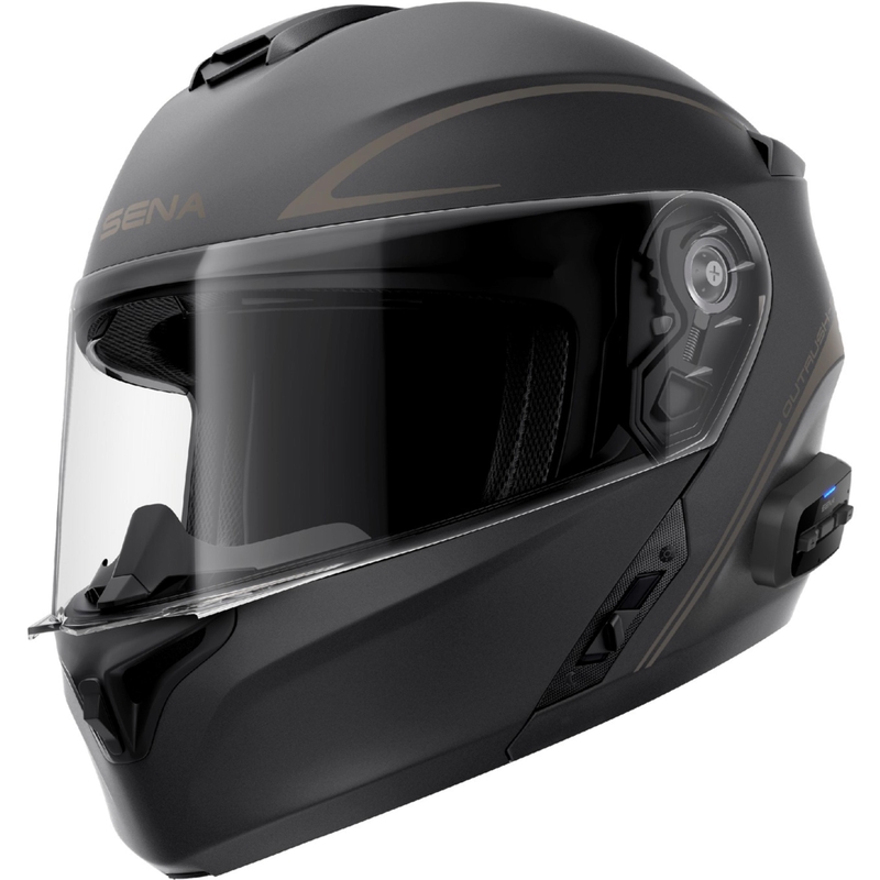 Opklapbare motorhelm met headset SENA Outrush R matzwart