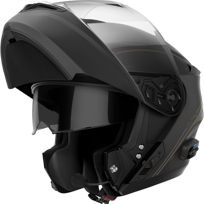Opklapbare motorhelm met headset SENA Outrush R matzwart