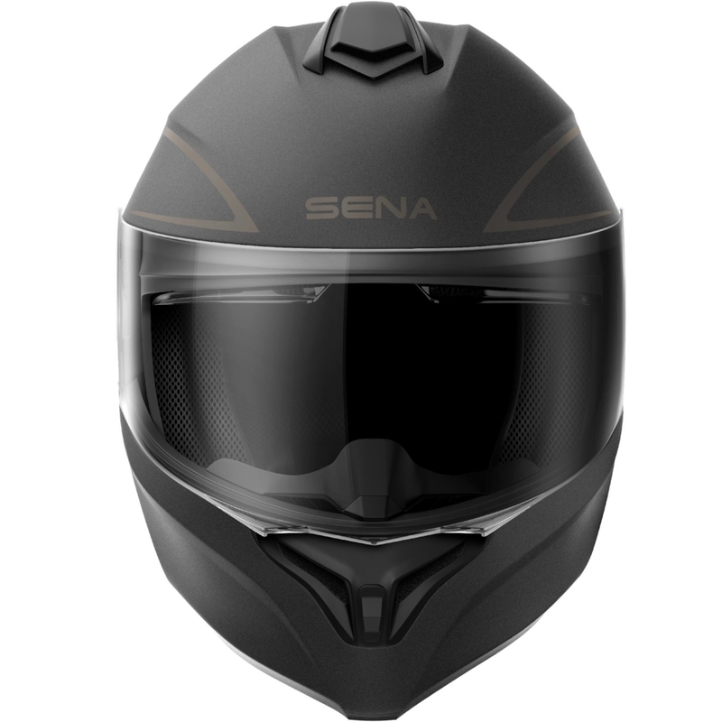 Opklapbare motorhelm met headset SENA Outrush R matzwart