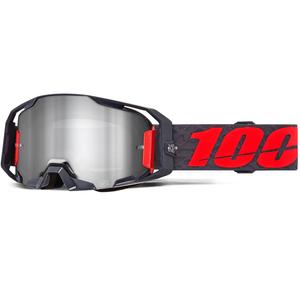 100% ARmatic Toro motorcrossbril met zilverkleurig plexiglas