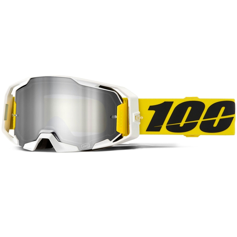 100% ARmatic Valera motorcrossbril met zilverkleurig plexiglas