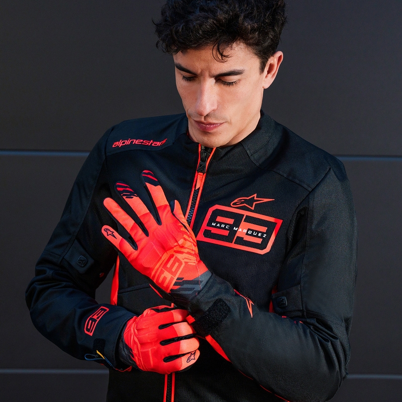 Alpinestars Reef V2 MM93 motorhandschoenen Fluo Collection Rood-Rood-Zwart