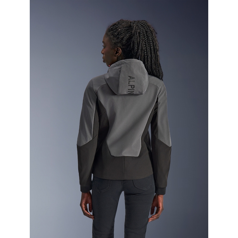 Alpinestars Stella Radium Tech Hoodie dames motorjas donkergrijs-zwart-roze