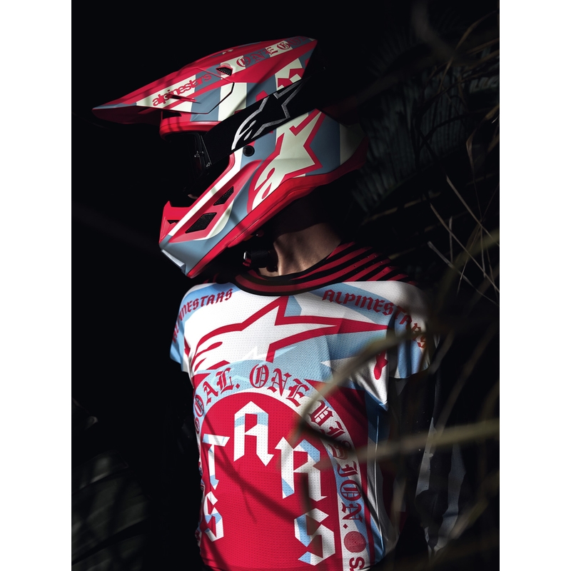 Alpinestars Supertech S-M7 limited edition Beast Coast motorcrosshelm grijs-zwart-oranje