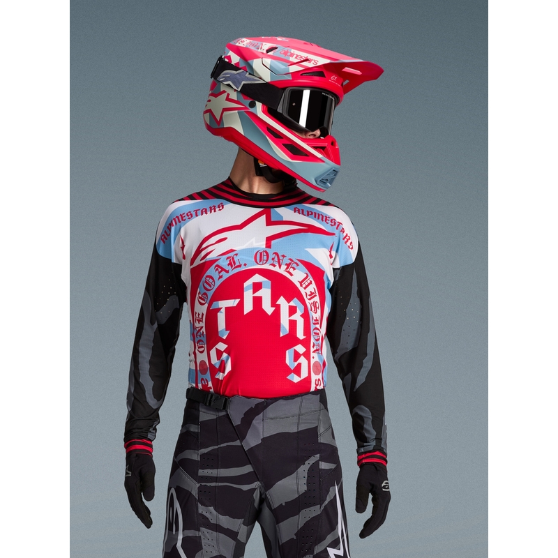 Alpinestars Techstar limited edition Beast Coast motorcrossshirt grijs-zwart-oranje
