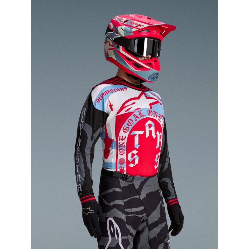 Alpinestars Techstar limited edition Beast Coast motorcrossshirt grijs-zwart-oranje