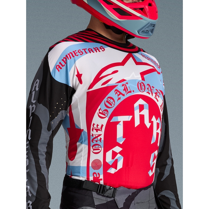 Alpinestars Techstar limited edition Beast Coast motorcrossshirt grijs-zwart-oranje