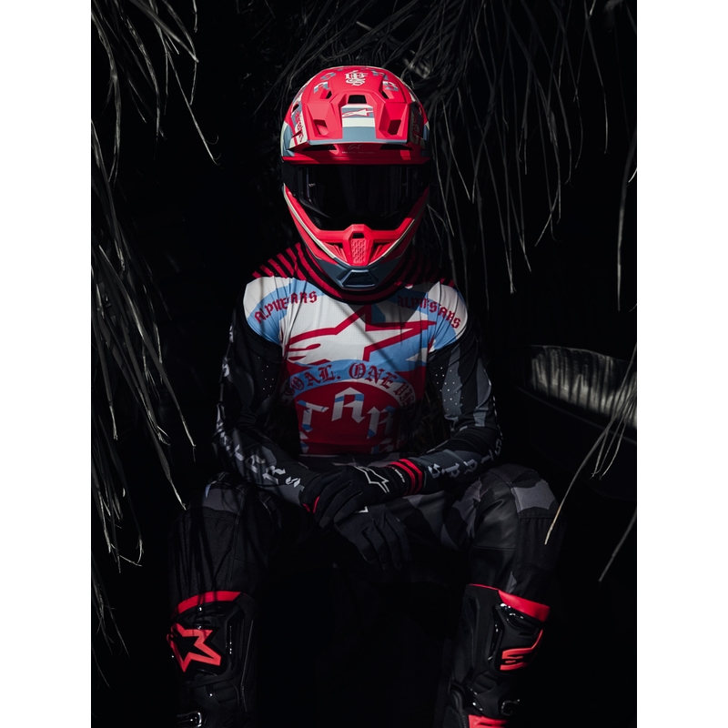 Alpinestars Techstar limited edition Beast Coast motorcrossshirt grijs-zwart-oranje