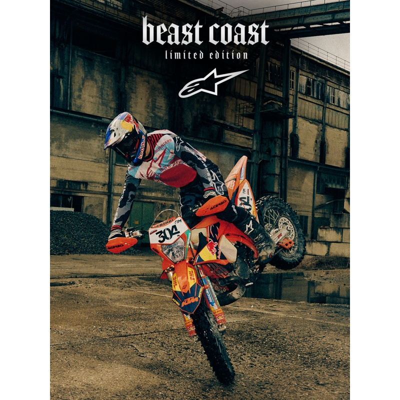 Alpinestars Techstar limited edition Beast Coast motorcrossshirt grijs-zwart-oranje