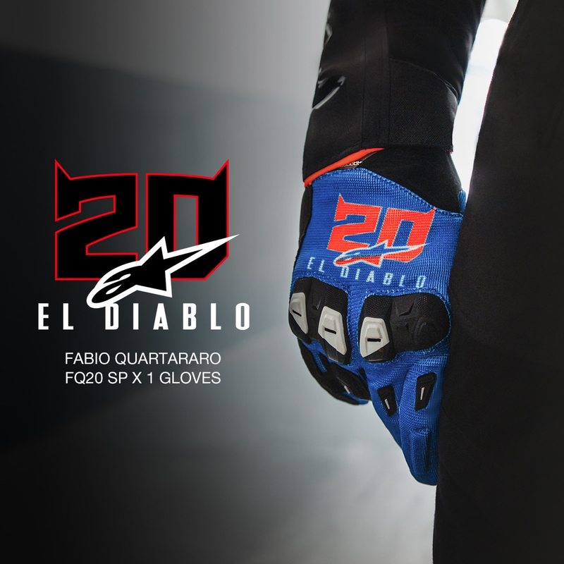 Alpinestars SP X 1 FQ20 motorhandschoenen collectie blauw-zwart-fluorrood