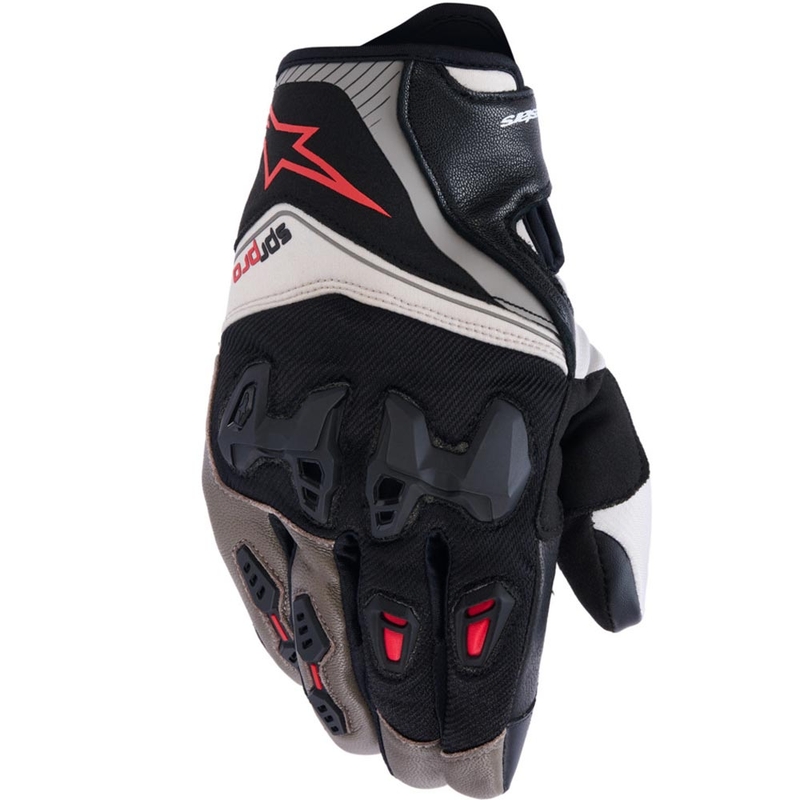 Alpinestars SP-R PRO motorhandschoenen lichtgrijs-bruin-oranje