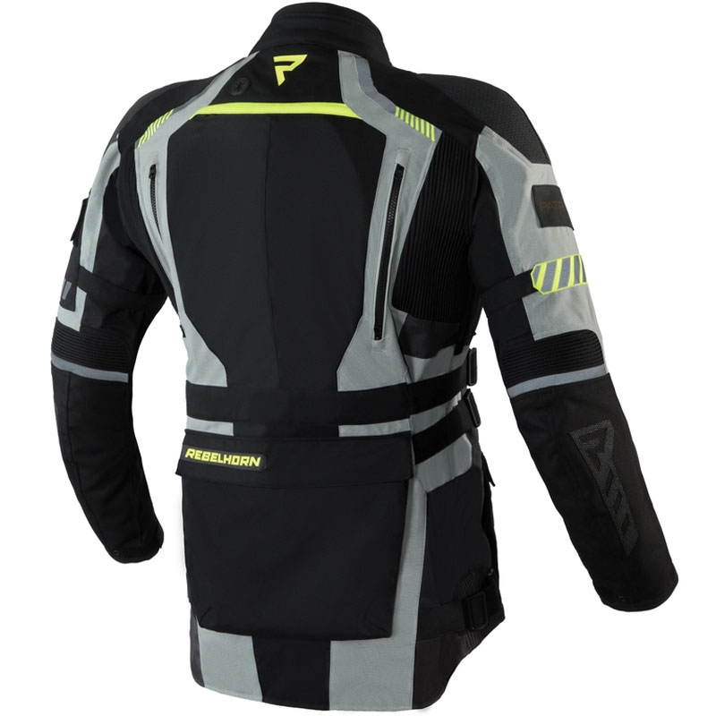 Motorjas Rebelhorn Patrol grijs-zwart-fluogeel
