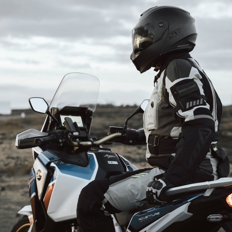 Motorjas Rebelhorn Patrol grijs-zwart-fluogeel