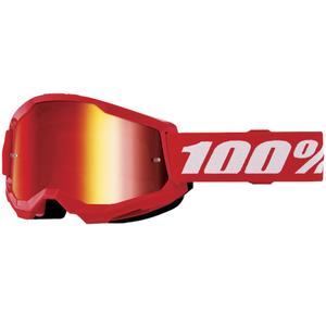 Kinder motorcrossbril 100% STRATA 2 rood plexi