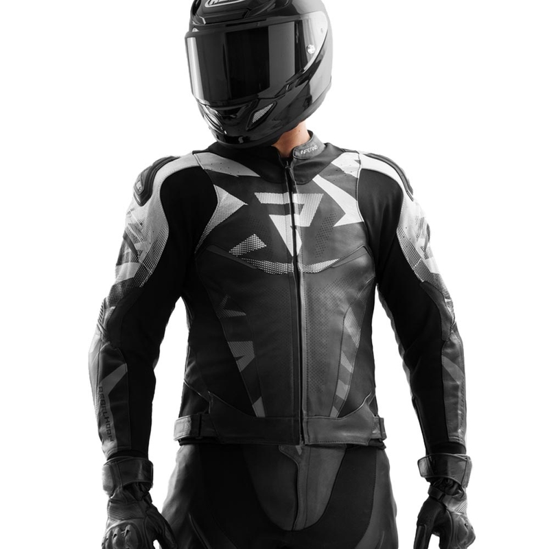 Rebelhorn Inferno leren motorjas zwart-wit