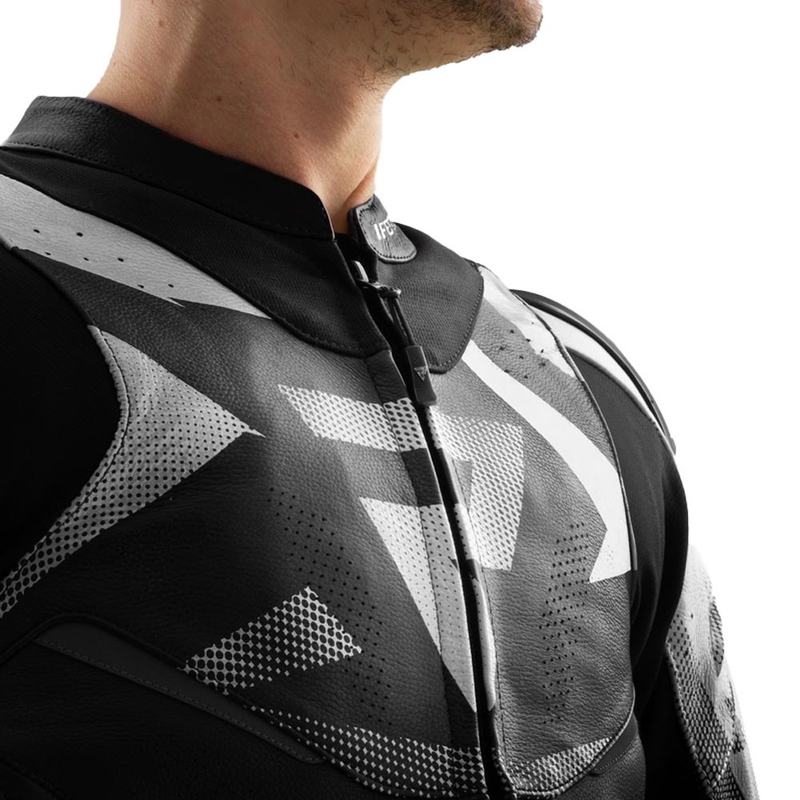Rebelhorn Inferno leren motorjas zwart-wit