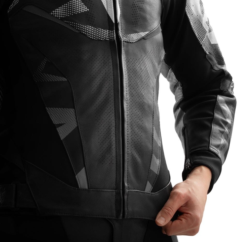 Rebelhorn Inferno leren motorjas zwart-wit