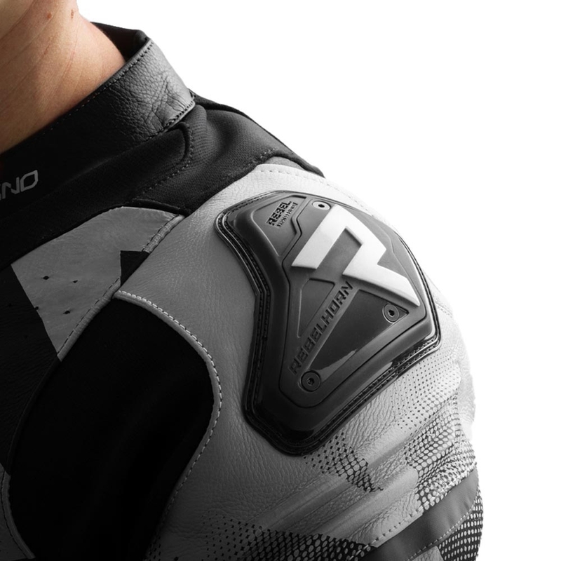 Rebelhorn Inferno leren motorjas zwart-wit